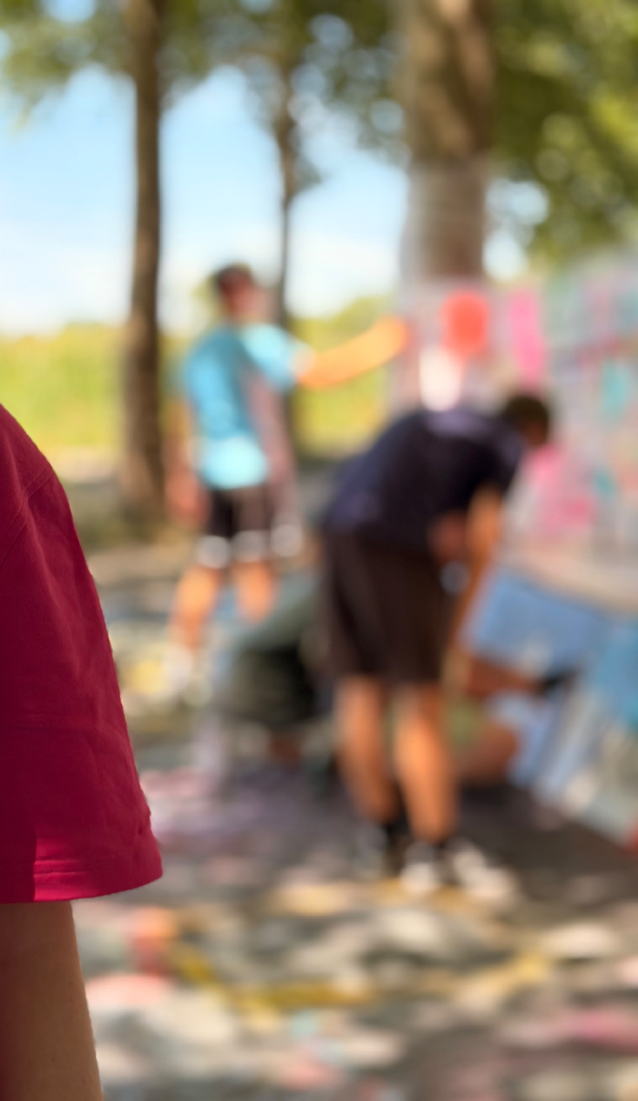 Graffiti-workshop at a school