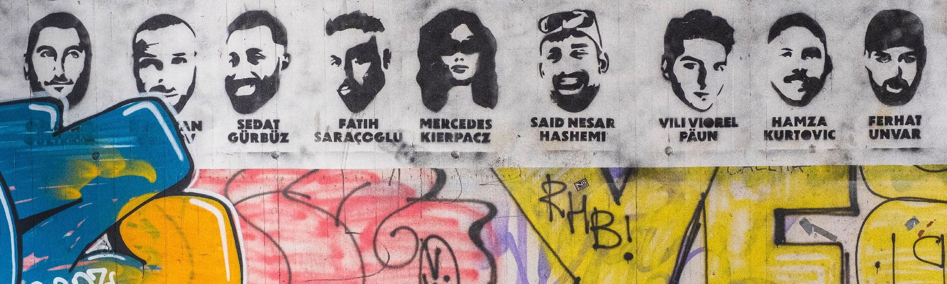 Graffiti der in Hanau ermordeten Menschen